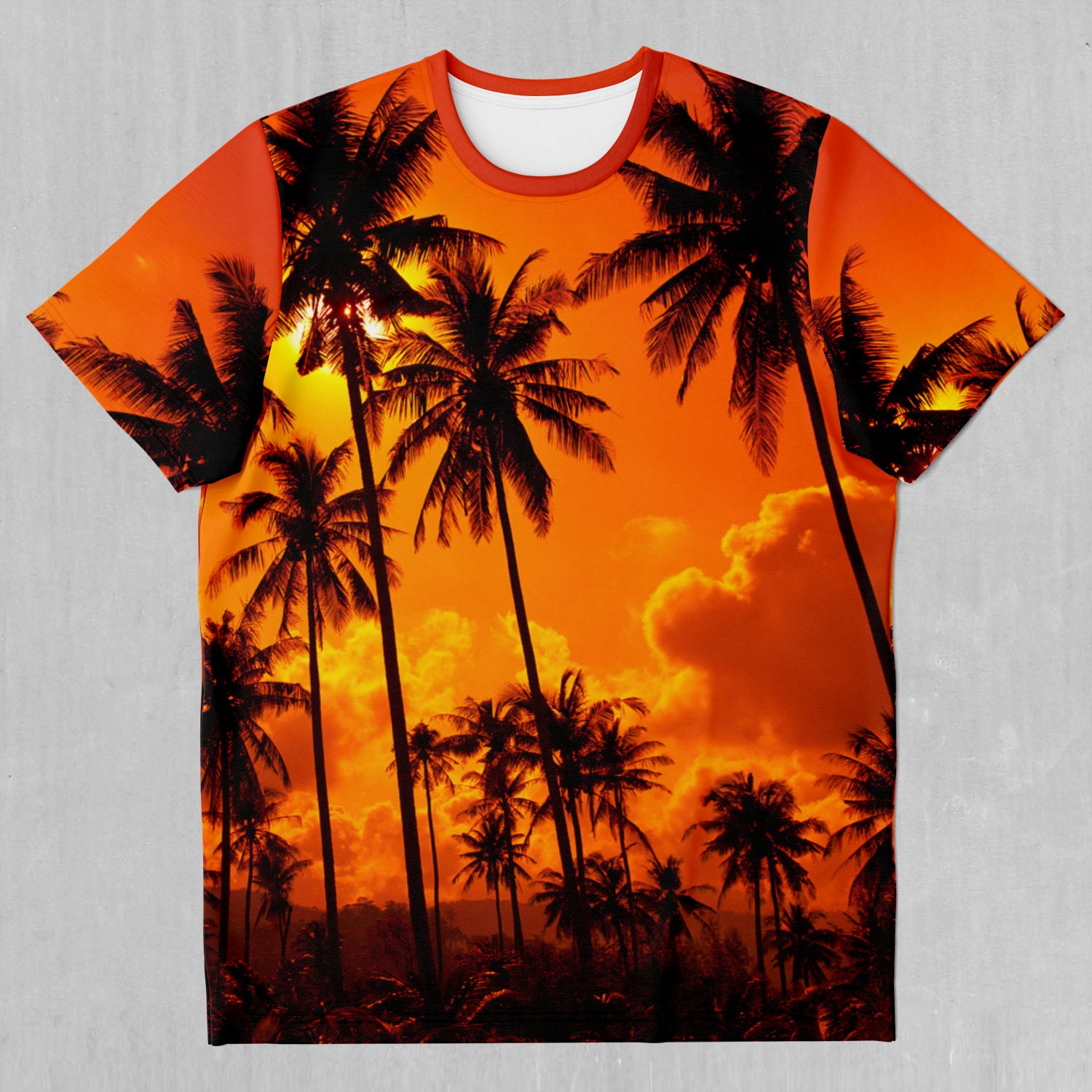Lush Sunset Palm Tree Tropical EDM Rave Festival Tee - Etsy