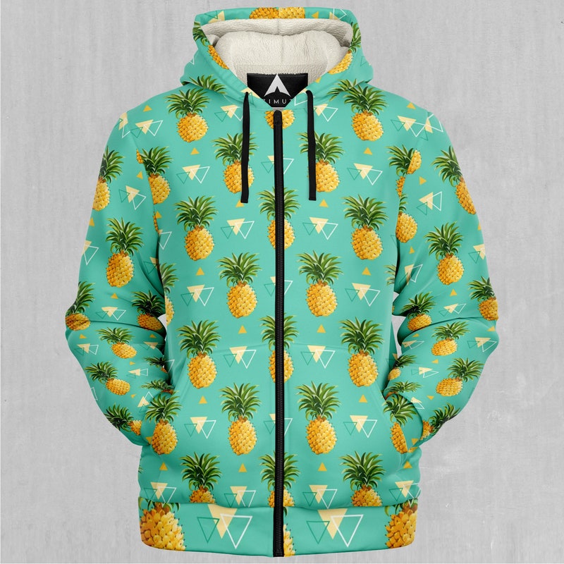 Yellow Pineapple Hawaiian Print Men's Hoodie