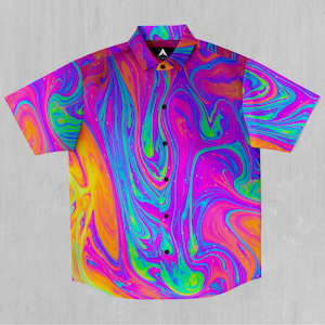 Acidic Drip Short Sleeve Button Down Collared Shirt
