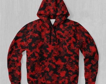 Cardinal Red Camo Streetwear Camouflage All Over Print Unisex Hoodie