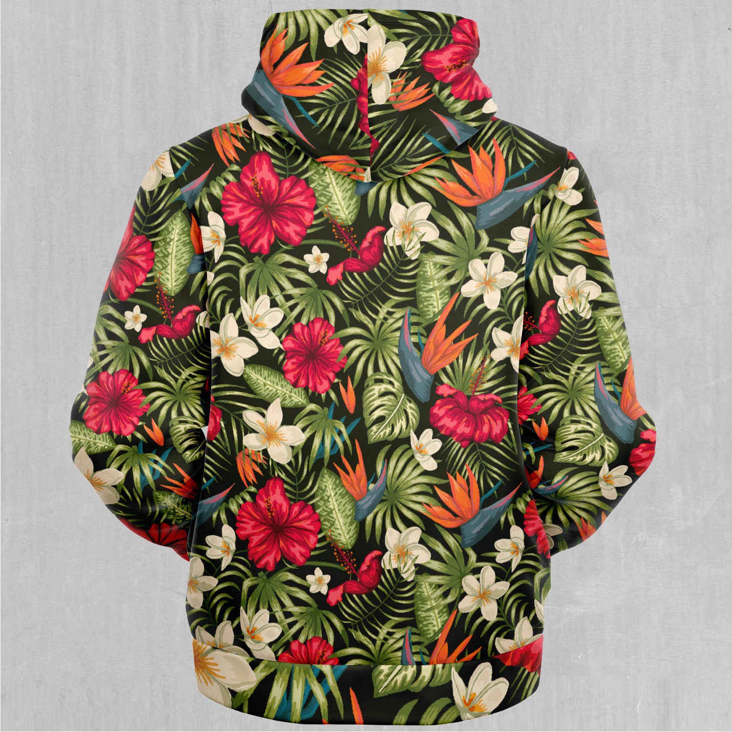 Discover Botanical Floral Pattern Abstract Pattern Sherpa Microfleece Zip-Up Hoodie