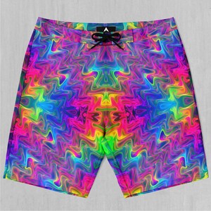 Tek Quantum Board Shorts Men&#39;s Bathing Suit Swim Trunks With Pockets and Drawstring
