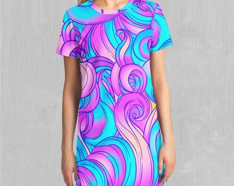 open lace back dress Neon Green Oversized Pocket Front Midi T-Shirt Dress