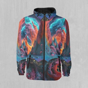 Surreal Summit Psychedelic Snowboarding Windbreaker and Ski Windbreaker Jacket