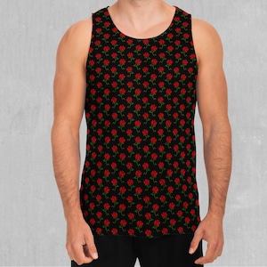 Roses Men&#39;s Tank Top Muscle Sleeveless Shirt