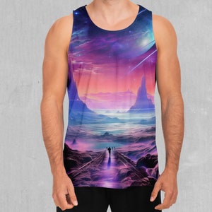 Stellar Dreams Space Galaxy Men&#39;s Tank Top Muscle Sleeveless Shirt