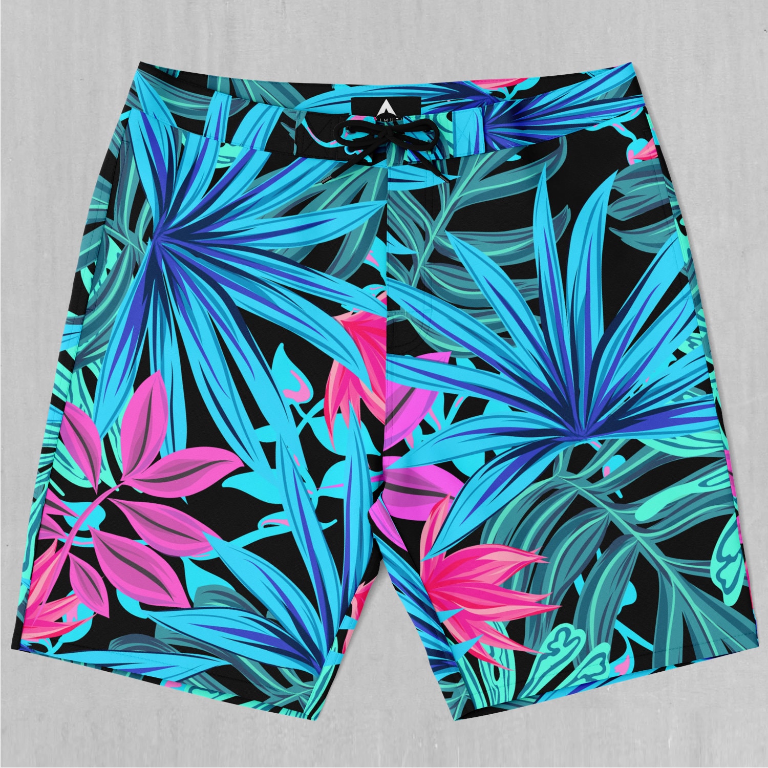 Neon Lush Tropical Floral Board Shorts Men's Bathing Suit Swim