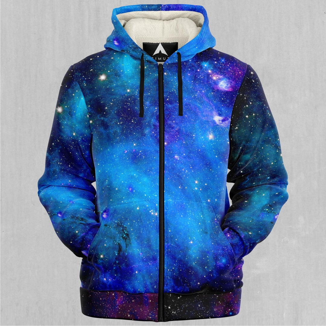 Stardust Galaxy Outer Space Universe Stars Sherpa Microfleece Zip