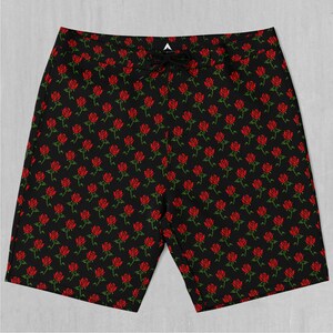 Roses Board Shorts Men&#39;s Bathing Suit Swim Trunks With Pockets and Drawstring