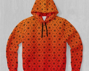 Star Net (Pyro) Sacred Geometry EDM Rave Festival Polyester Hoodie