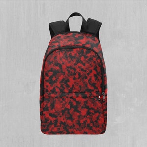 Cardinal Red Camo Adventure Festival Backpack, Red Camouflage Backpack with Laptop Compartment