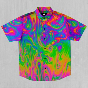 Acid Pool Short Sleeve Button Down Collared Shirt