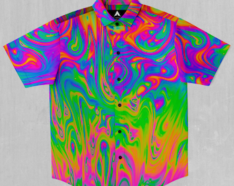 Acid Pool Short Sleeve Button Down Collared Shirt