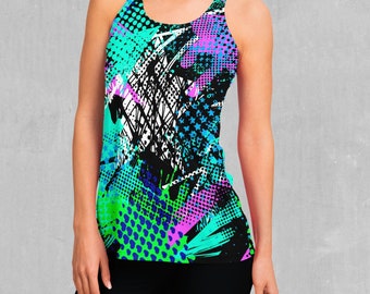 Electric Avenue Abstract Women's Racerback Tank Top