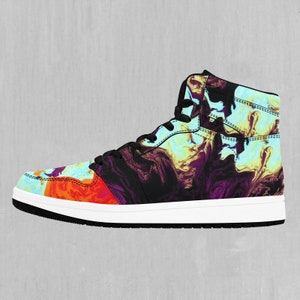 Lava Bath Psychedelic High Top Sneakers, High Top Shoes