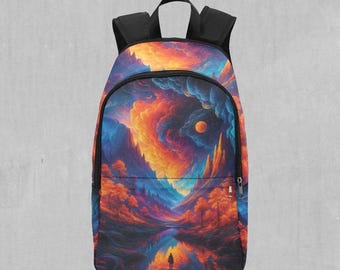 Mochila psicodélica con compartimento para portátil del Festival de Aventuras Psicodélicas de Wonderland Valley