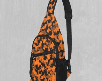 Savage Orange Camo Sling Fanny Pack Crossbody Festival Bag