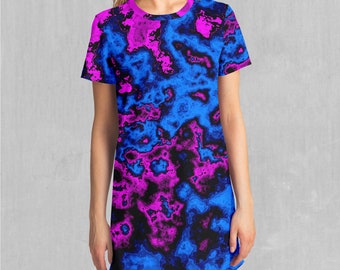 Geocidic Colorful Psychedelic T-Shirt Dress
