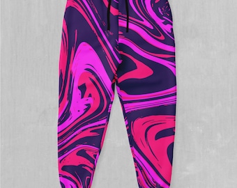 Candy Drip Psychedelic Pink Unisex EDM Rave Festival Joggers