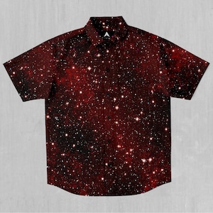 Crimson Space Short Sleeve Button Down Collared Shirt