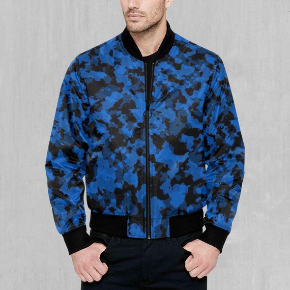 Oceania Blue Camo Men s Bomber Jacket size Large Etsy Canada