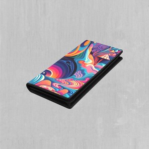 Psychedelic Vortex Trippy Portefeuille à deux volets avec fermeture à pression pour femme