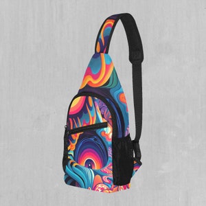 Psychedelic Vortex Sling Fanny Pack Crossbody Festival Bag