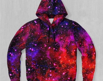 Electric Galaxy Nebula Outer Space EDM Rave Festival Polyester Hoodie