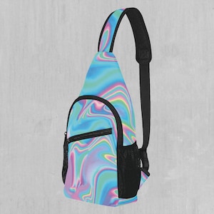 Holographic Print Sling Fanny Pack Crossbody Festival Bag