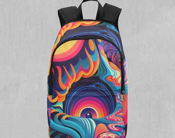 Psychedelic Vortex Adventure Festival Mochila psicodélica con compartimento para ordenador portátil