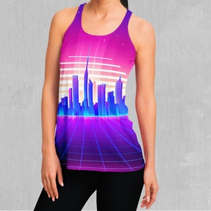 Cyber City Retro Vaporwave Women&#39;s Racerback Tank Top