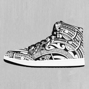 Ancient Tribe Ethnic Tribal Nordic High Top Sneakers, High Top Shoes