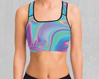 Holografische sportbeha, sportbeha voor dames, trainingsbeha, yogabeha, sportbeha voor dames, compressie-bh