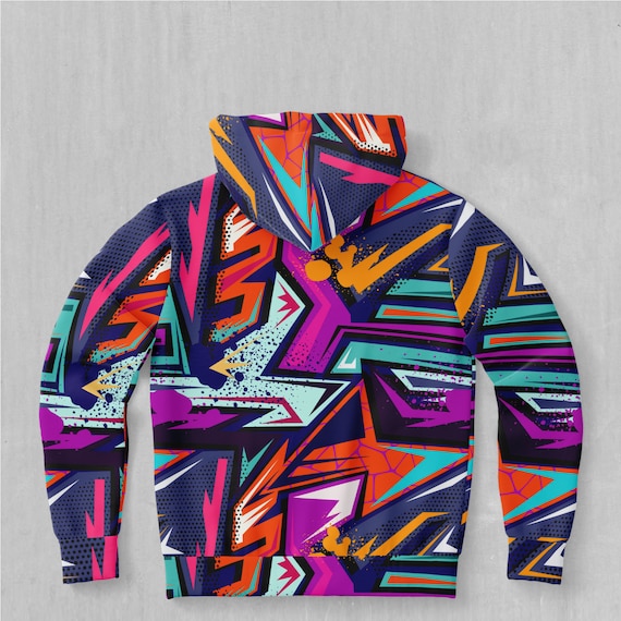 メンズウェア COLORFUL GEOMETRY PATTERN JQD KNIT CREW Tectonic Abstract Streetwear EDM Rave Festival Polyester Hoodie - Etsy