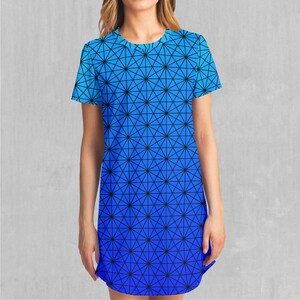 Star Net (Frost) Sacred Geometry Geometric T-Shirt Dress