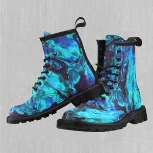 Enigma Sea psychedelische kleurrijke imitatieleren laarzen voor dames