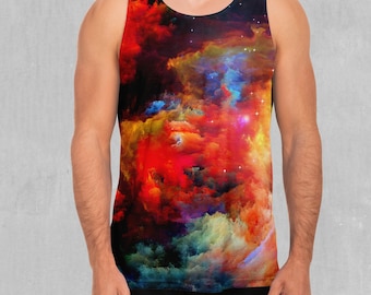 Rainbow Galaxy Space Camiseta sin mangas Muscle para hombre