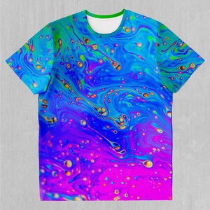 Liquified Psychedelic Abstract Colorful EDM Rave Festival Tee