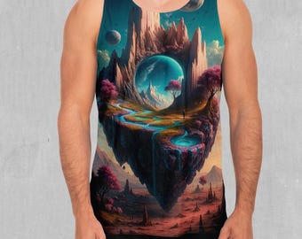 Camiseta sin mangas para hombre con estampado abstracto psicodélico de Dream Isle