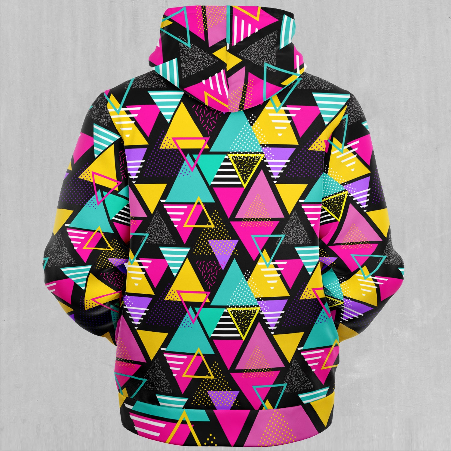 Discover Triad Abstract Streetwear Pattern Artistic Sherpa Microfleece Zip-Up Hoodie