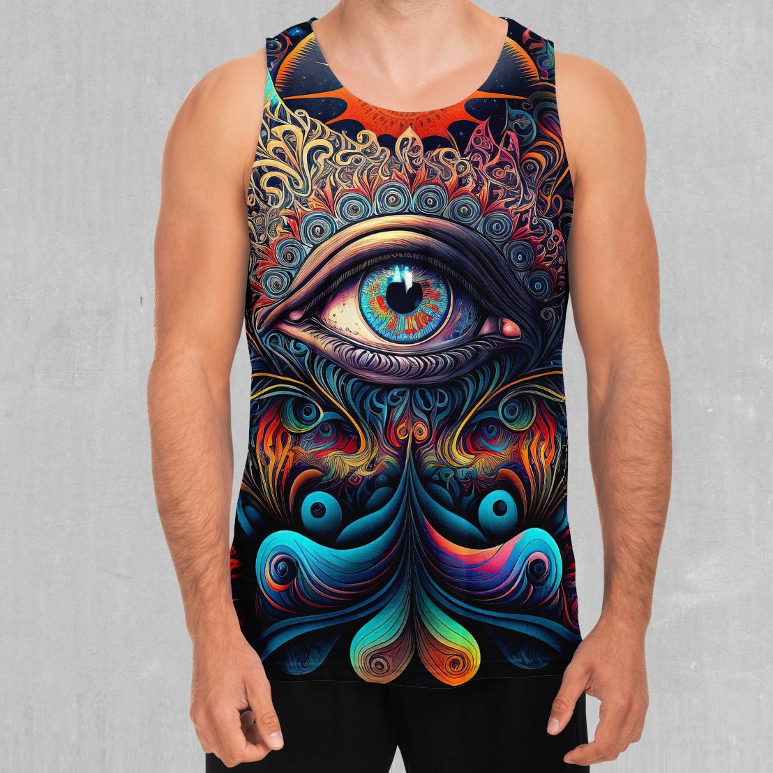 Cosmic Eye Mandala Psychedelic Men's Tank Top Muscle