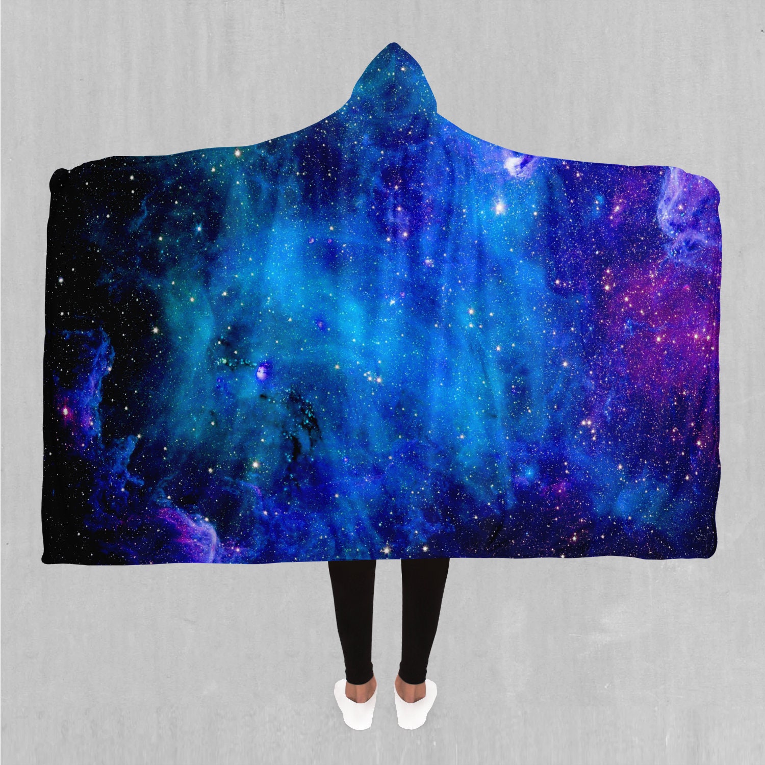 Stardust Nebula Galaxy Space Sherpa Microfleece Cape Hooded Blanket