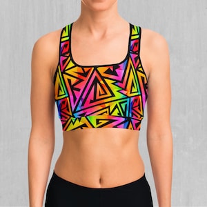 Prismatic Spectrum Rainbow Sports Bra, Women&#39;s Sports Bra, Workout Bra, Yoga Bra, Sports Bra For Women, Compression Bra