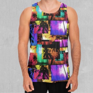 Paradise Collage Tropical Men&#39;s Tank Top Muscle Sleeveless Shirt