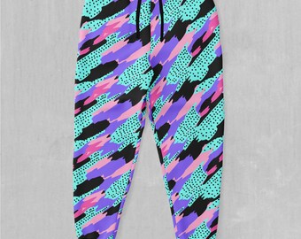 Vapor Camo Retro EDM Rave Festival Vaporwave Joggers