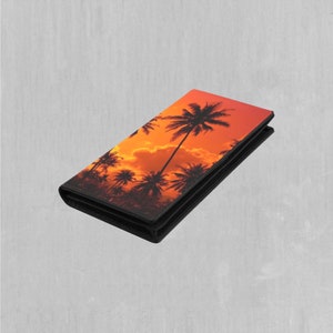 Lush Sunset Tropical Portefeuille à deux volets avec fermeture à pression pour femme