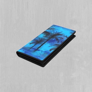 Carteira feminina dupla dobrável com fecho de pressão da Oceania Coast Tropical