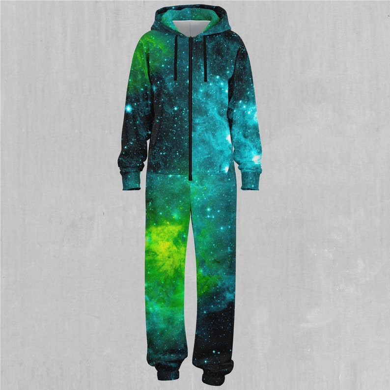 Acidic Realm Outer Space Galaxy Adult Onesie shops Zip Up Jumpsuit Pajamas