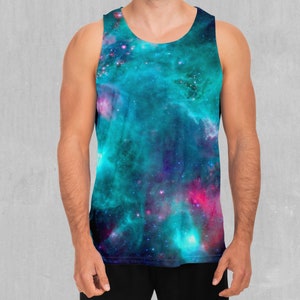 Galaxy Aurora Space Men&#39;s Tank Top Muscle Sleeveless Shirt