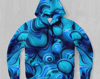 Aqua Pool Psychedelic Abstract EDM Rave Festival All Over Print Hoodie